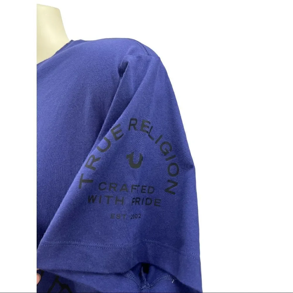 True Religion purple Buddha short sleeve cotton shirt